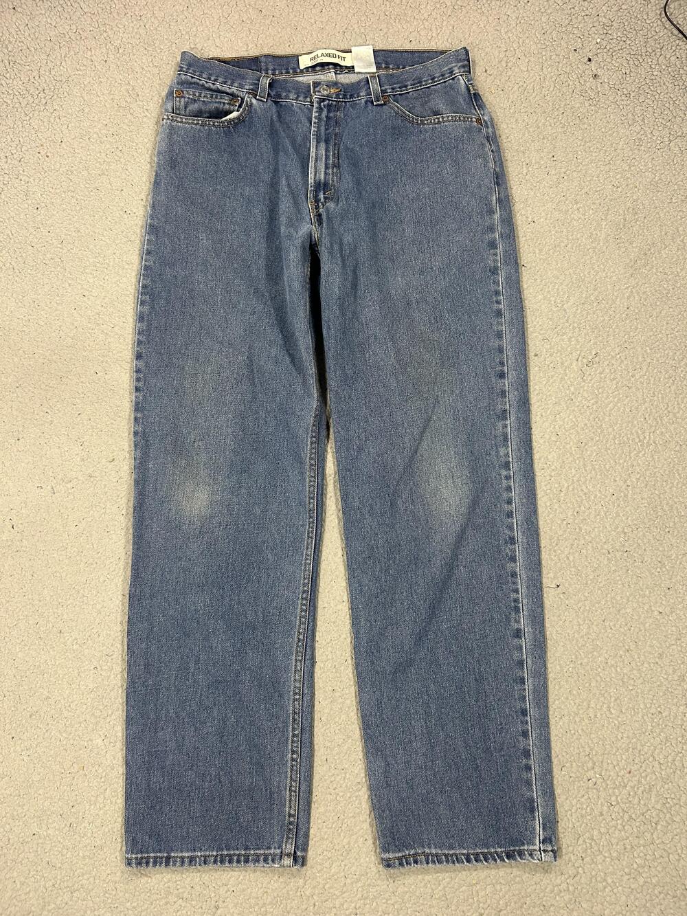 Levis 550 Jeans Mens 34 Blue Relaxed Fit Tapered Denim Medium Wash Zip Fly